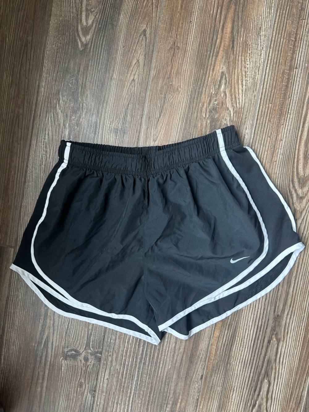 Nike Dri-Fit Black Women's Athletic Shorts with White Trim - Picture 3 of 9